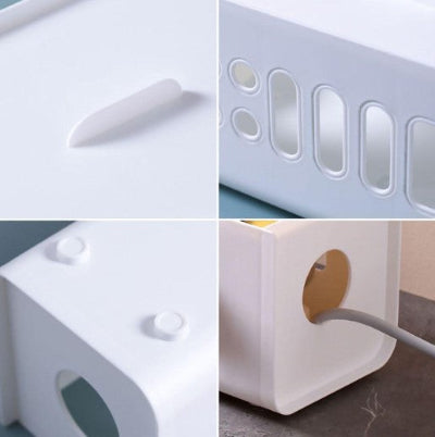 boite-rangement-cable-rectangulaire-cache-cables-et-multiprise-multifonctionnelle-securitaire-bonne ventilation