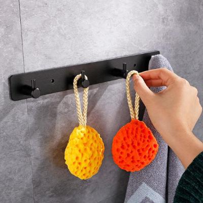 crochet-mural-porte-manteau-porte-clés-4 crochets-noir-design-moderne