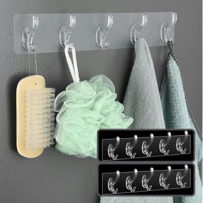 crochets-muraux-5-crochets-transparent-auto-adhésif-flexible-sans-perçage-discret-rangement-cuisine-salle-de-bain-entrée-porte-clé